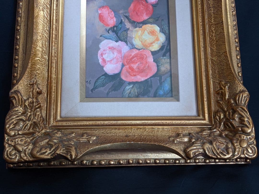 油絵　薔薇油絵 作家  ローズモダンアート  インテリアアート 飾り壁