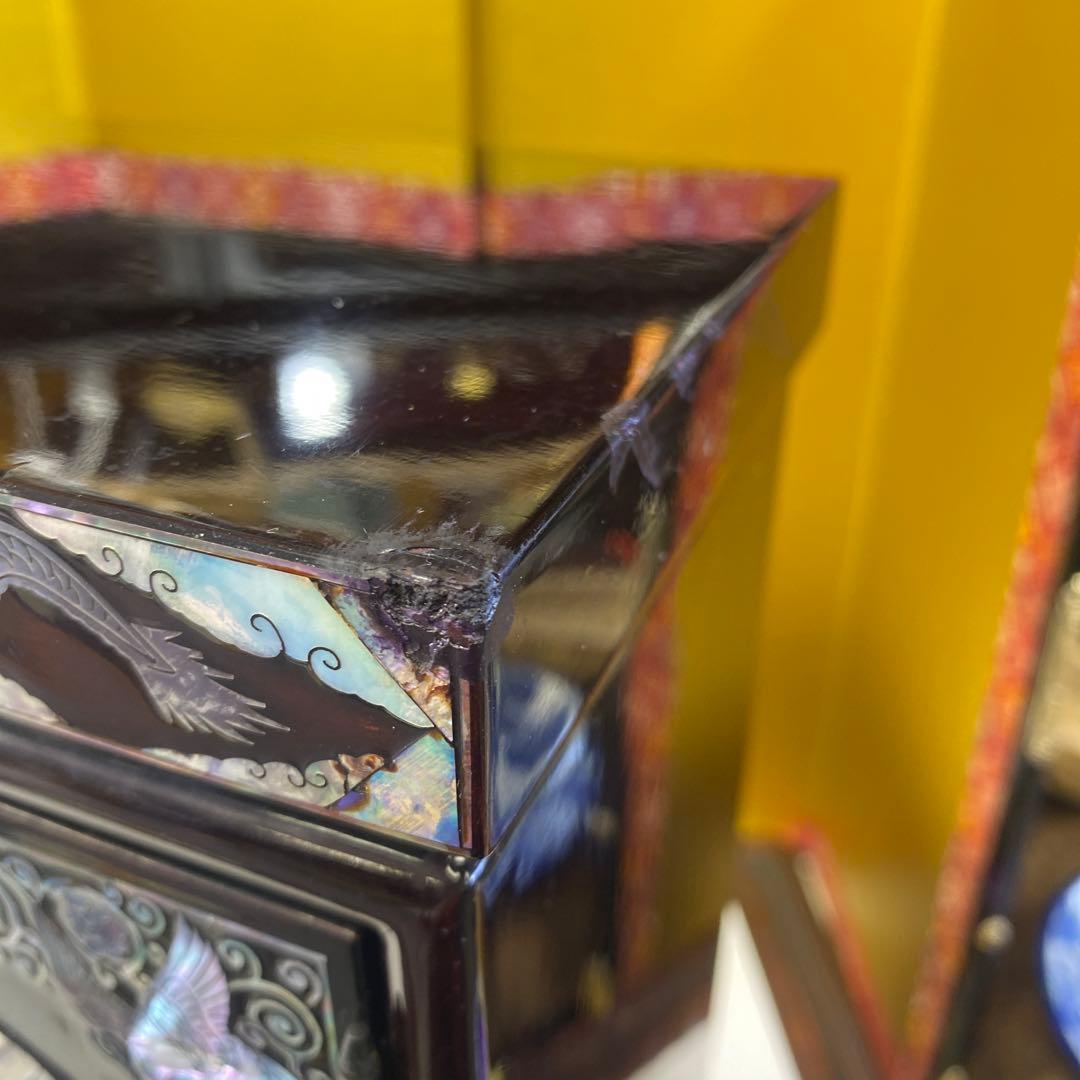 螺鈿，貝殻細工，宝石入り，小物入り，化粧箱、アクセサリーケース