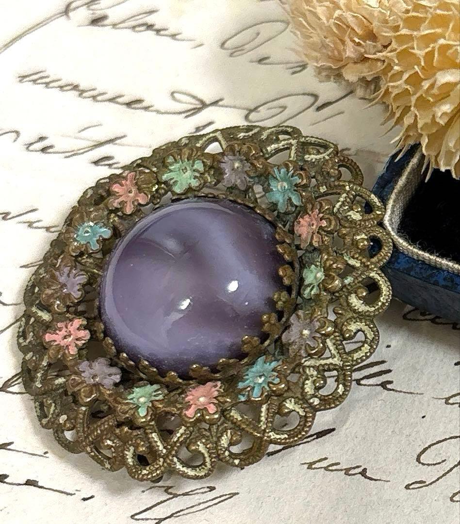 希少 クリスチャンディオール フラワーデザイン スウィング ブローチ