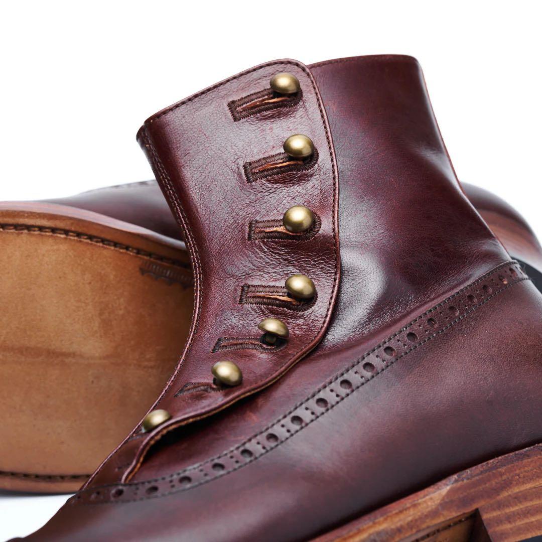 美品　chausser ショセ ボタンブーツ C-7039 25cm ブラウン