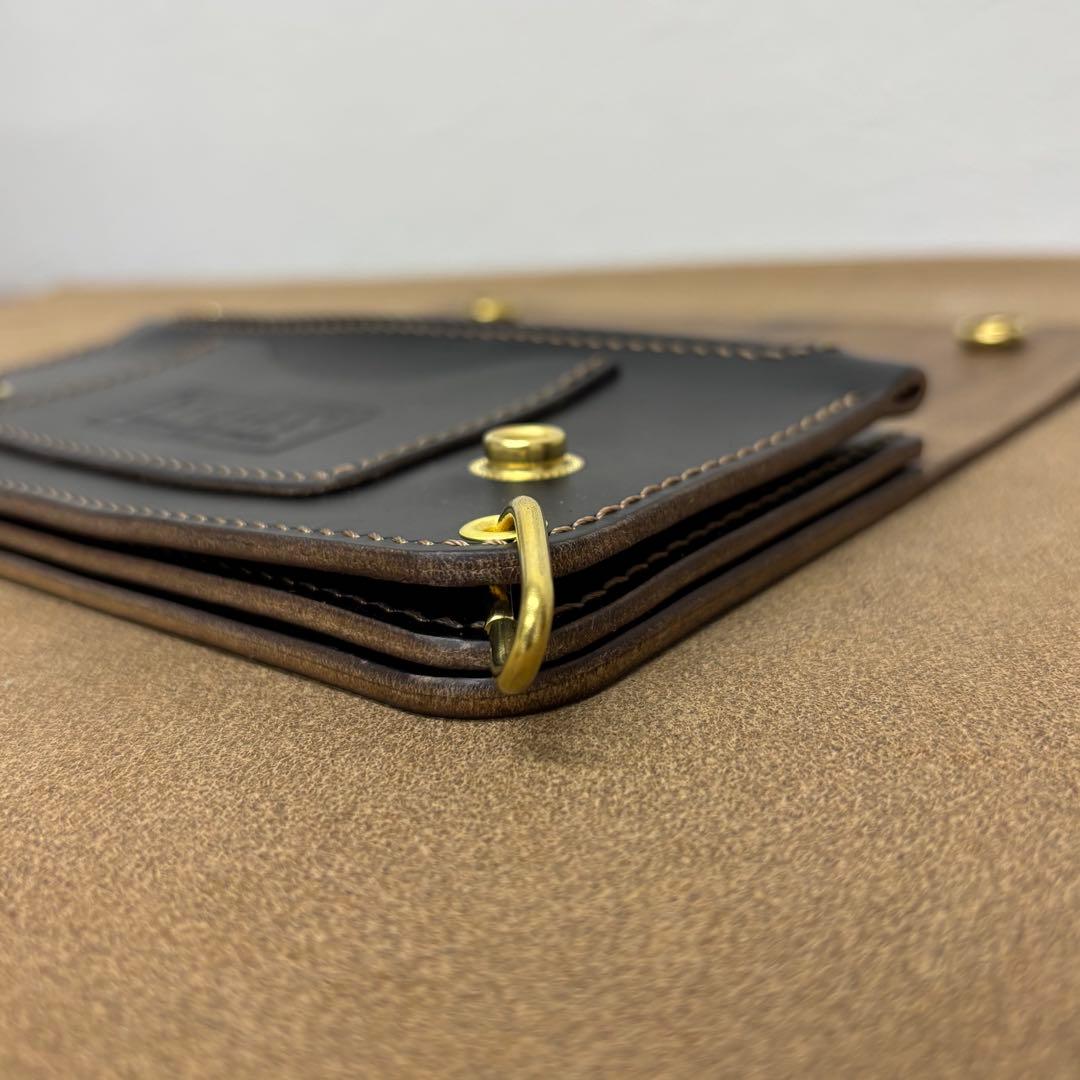 クロムエクセル　トラッカーウォレット　黒　茶心　3層　talon HORWEEN