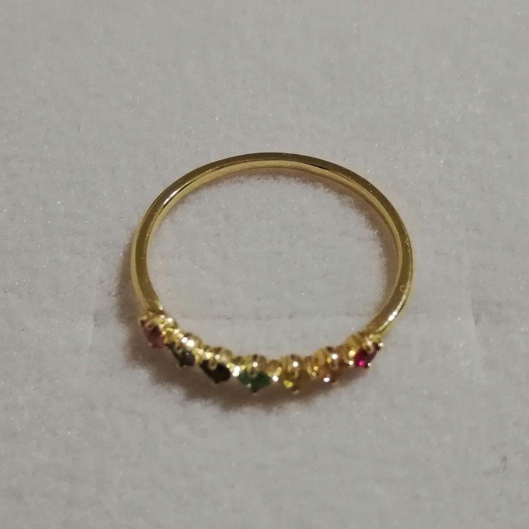 K18 セブンストーン リング 13号 アミュレット マルチカラー L&Co.