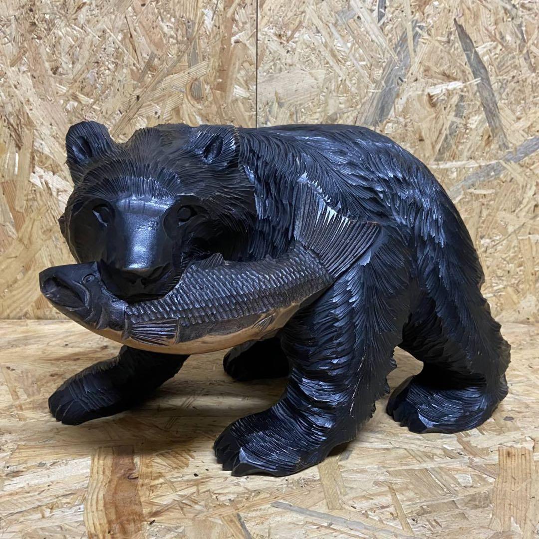 木彫り熊40cm 作者名あり／白光作 北海道〜ヒグマ - メルカリ