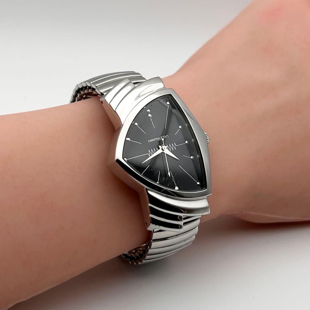 【稼働】Hamilton ベンチュラ メンズ H244110 蛇腹ベルト