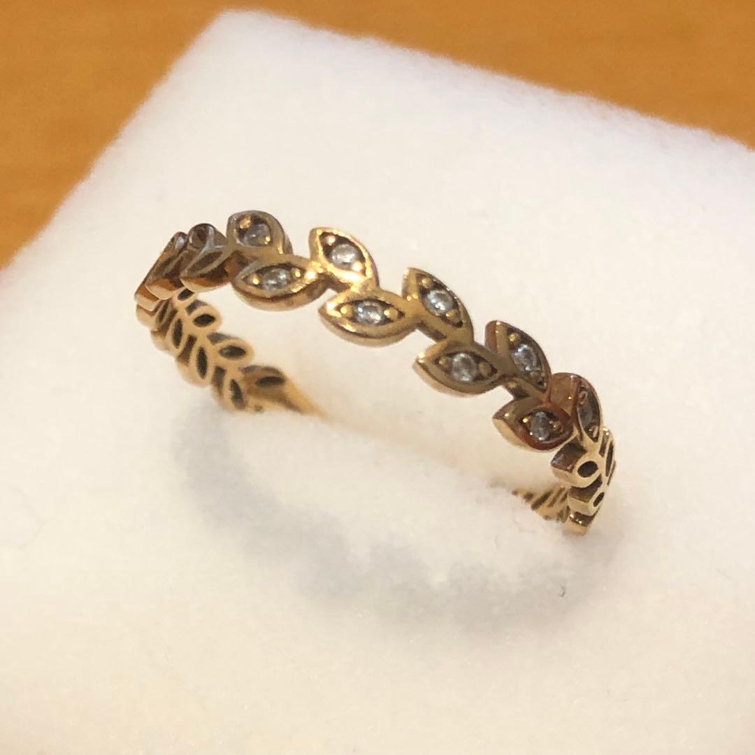 K18リーフデザインゴールドリング　12号　35H2601