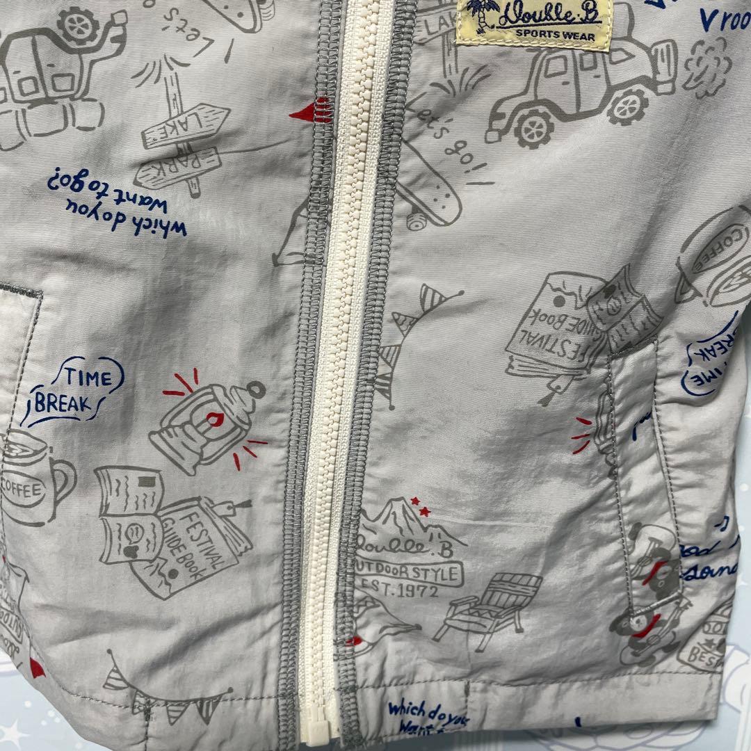 新品タグ付ミキハウス・ダブルb☆アメコミ風ウインドブレーカー80定価