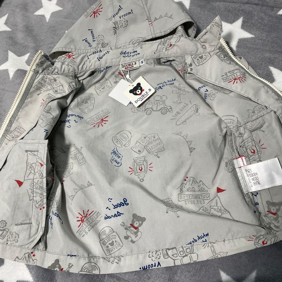 新品タグ付ミキハウス・ダブルb☆アメコミ風ウインドブレーカー80定価