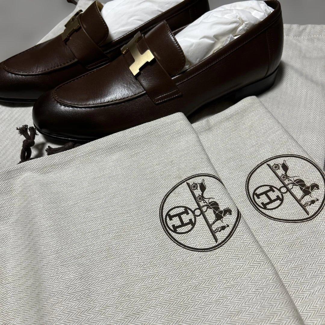 HERMES エルメス　革靴　モカシン　試着程度