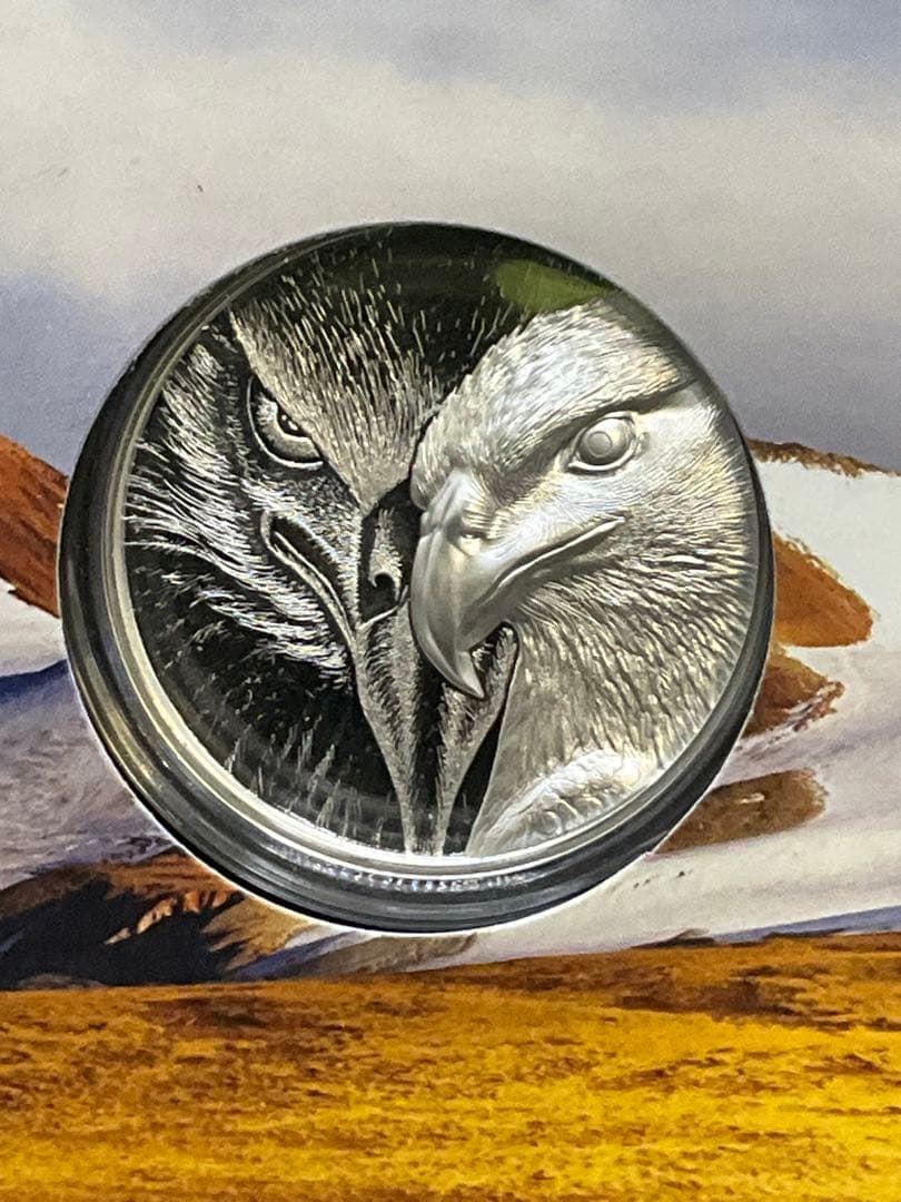 2020年第一作　モンゴル Majestic Eagle プルーフ銀貨 2020 Mongolia 5000T Majestic Eagle 5oz .999 Silver BlackProof Coin
