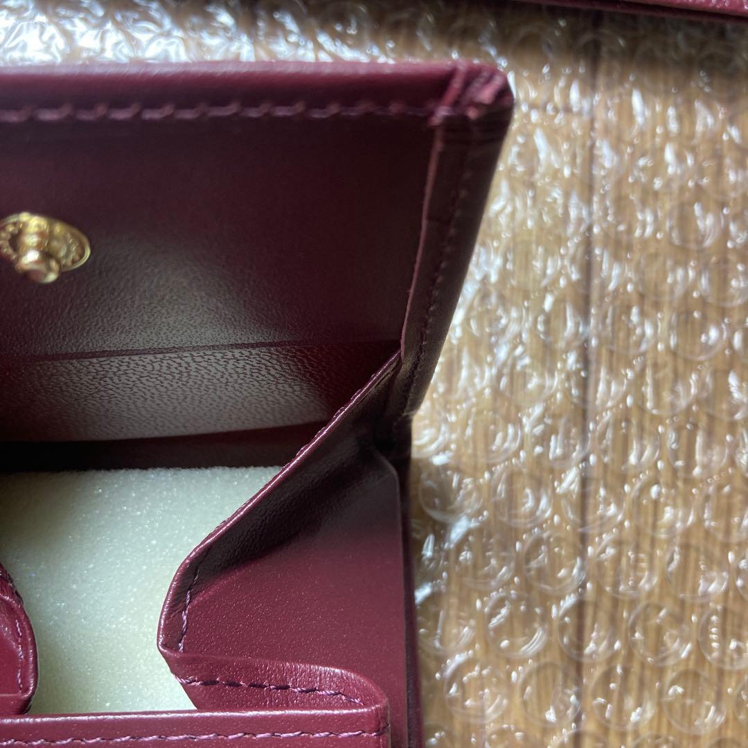 希少色　皇居財布レザー長財布 菊の御紋　ケース 小銭入れ エンジ ボルドー