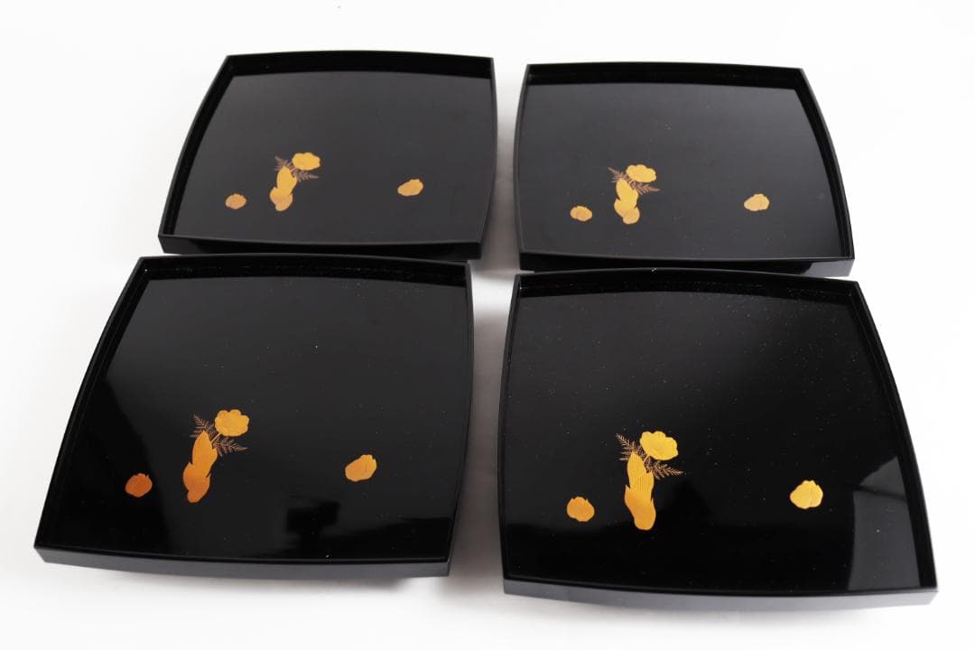 茶道具 花蒔絵 吸物膳 十客 時代漆器 木箱