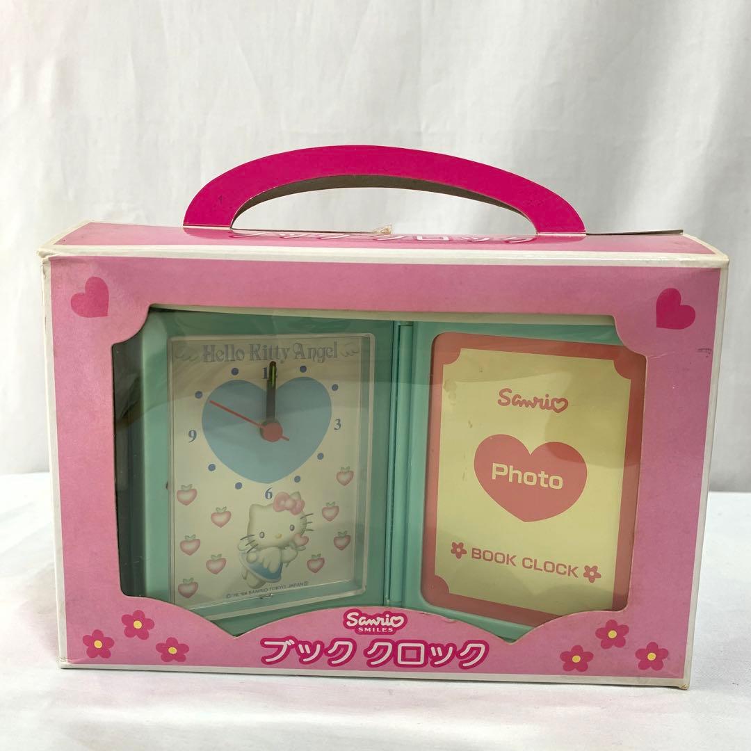 当時物！レア　エンジェル　キティ ブッククロック 置時計 写真 本型　1998