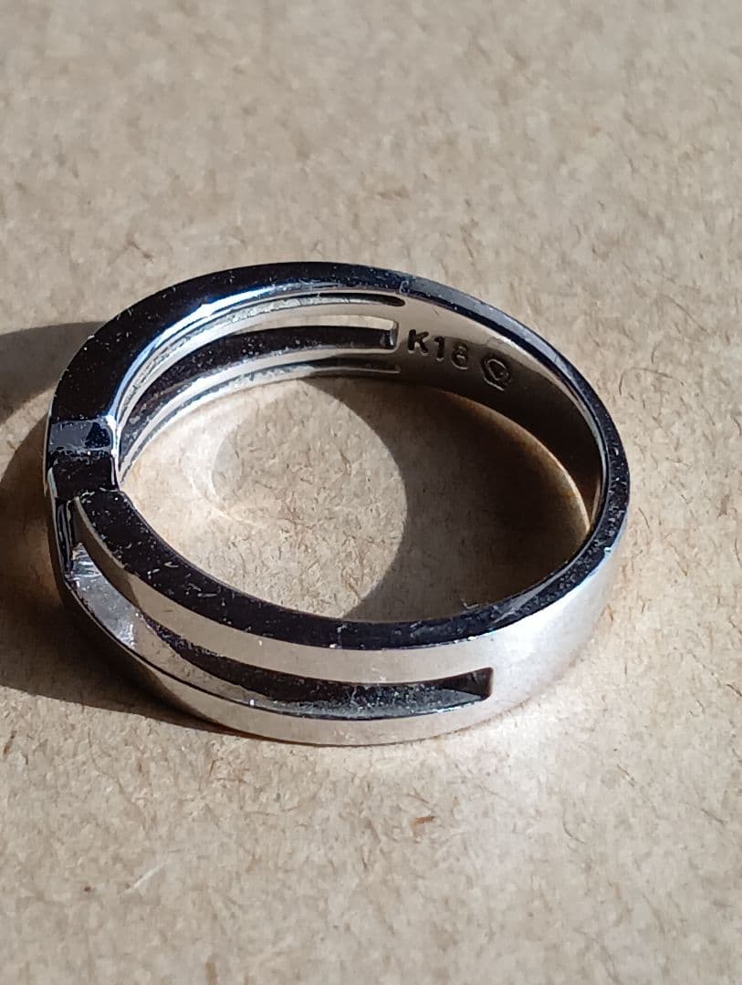 【美品】ヴァンドーム青山 K18WG クロスデザインリング 約12号｜3g超箱付