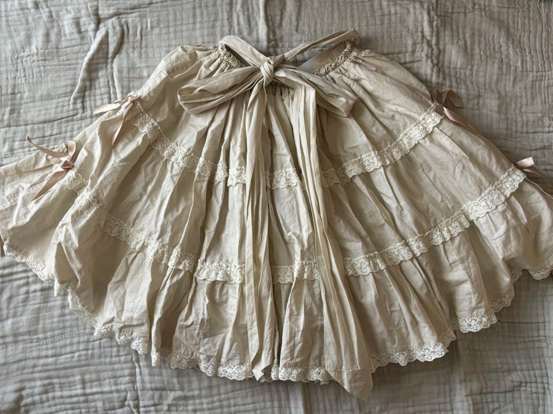 morphose 無地3段ティアードスカートレース原宿ロリータかわいい