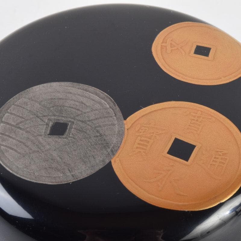 茶道具 蒔絵師 勝太郎造 古銭蒔絵 大平棗 共布共箱 V 8658 - メルカリ