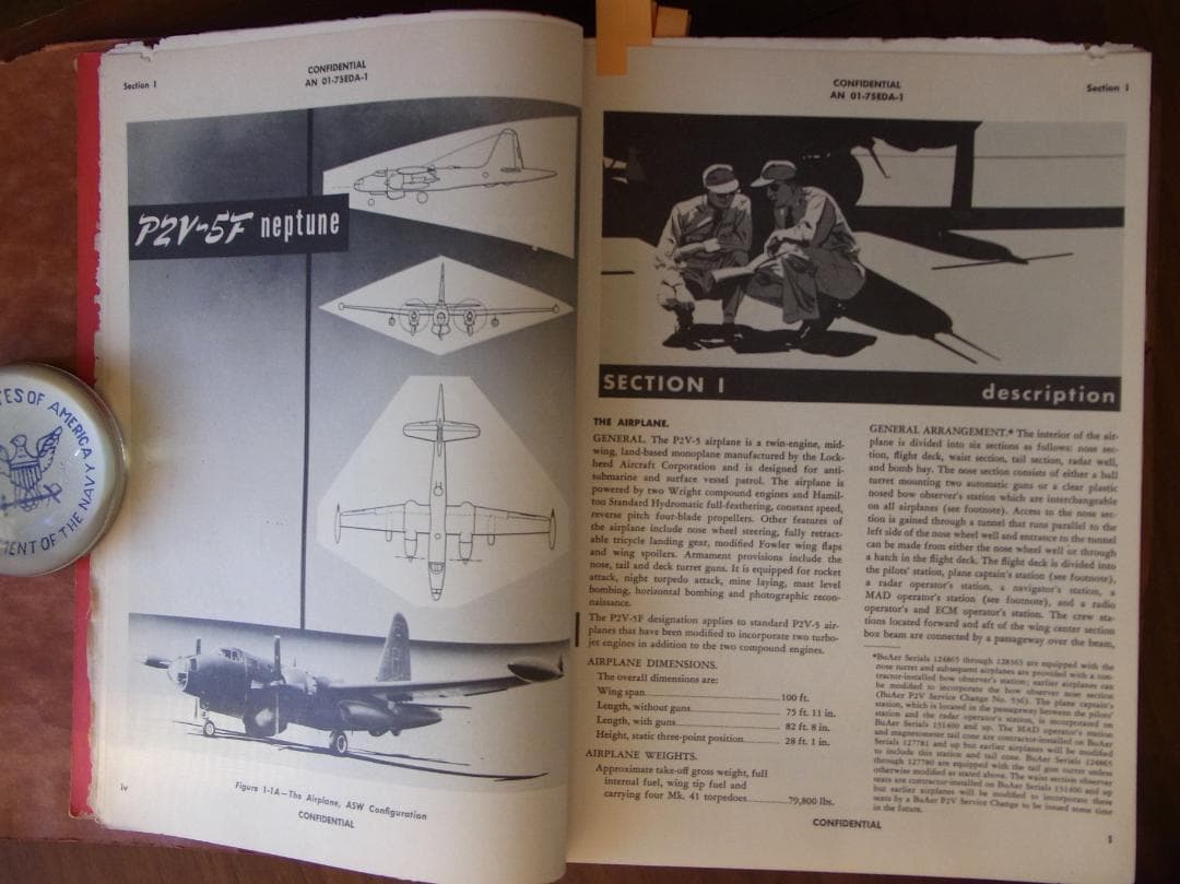 1955年米海軍の対潜哨戒機P2V-5 Neptune フライトハンドブック
