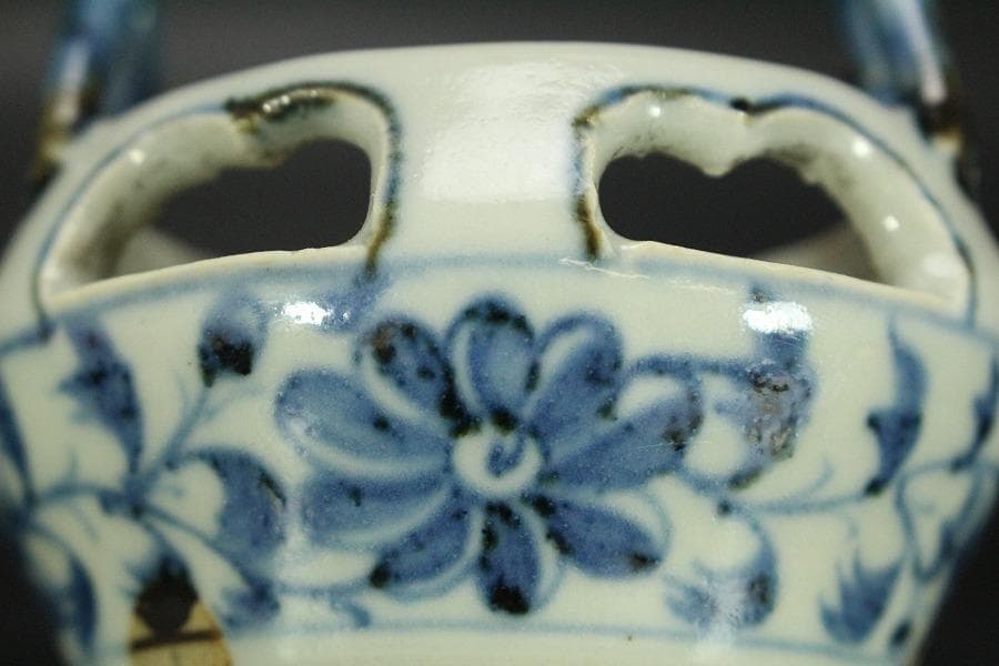 中国美術 青花 手付 器(HA512)