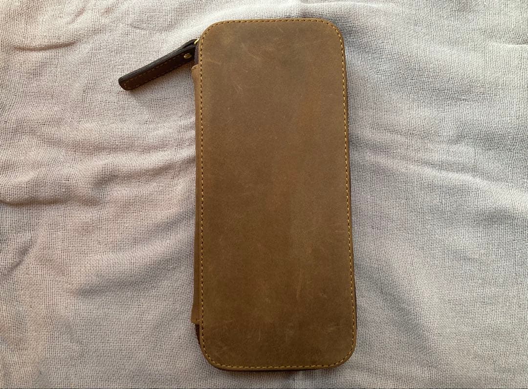 【新品未使用】バハギア　ペンケース　クレイジーホース　オリーブブラウン