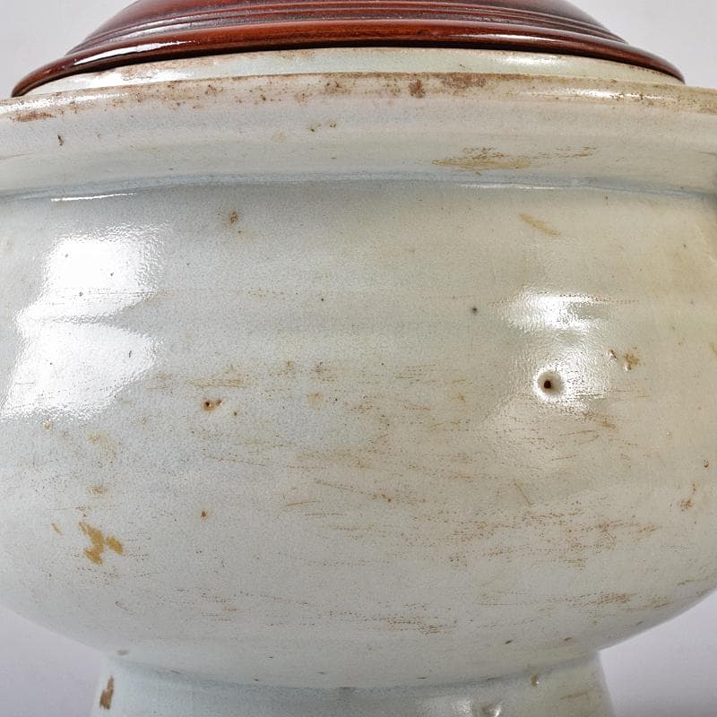 朝鮮美術 李朝 白磁 双耳香炉 唐木蓋付 U R8373 - メルカリ