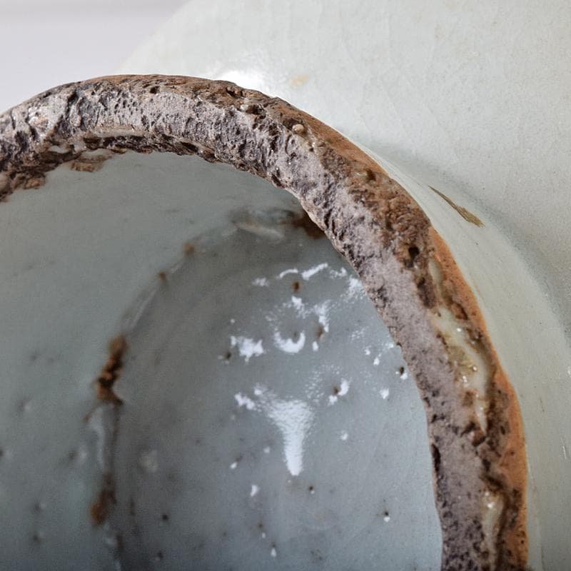 朝鮮美術 李朝 白磁 双耳香炉 唐木蓋付 U R8373 - メルカリ