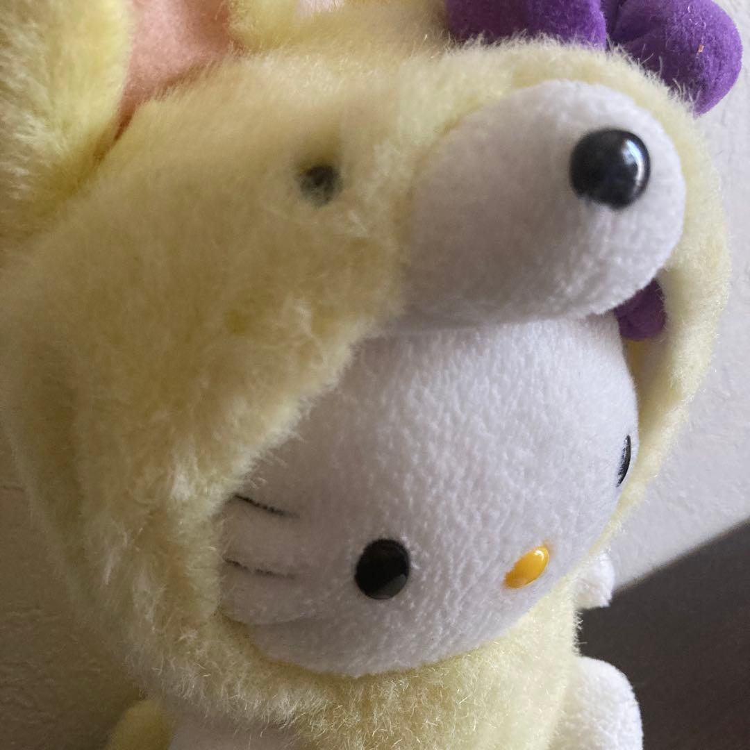 北海道限定　2004年製キティちゃん着ぐるみぬいぐるみ　ラベンダーキタキツネ