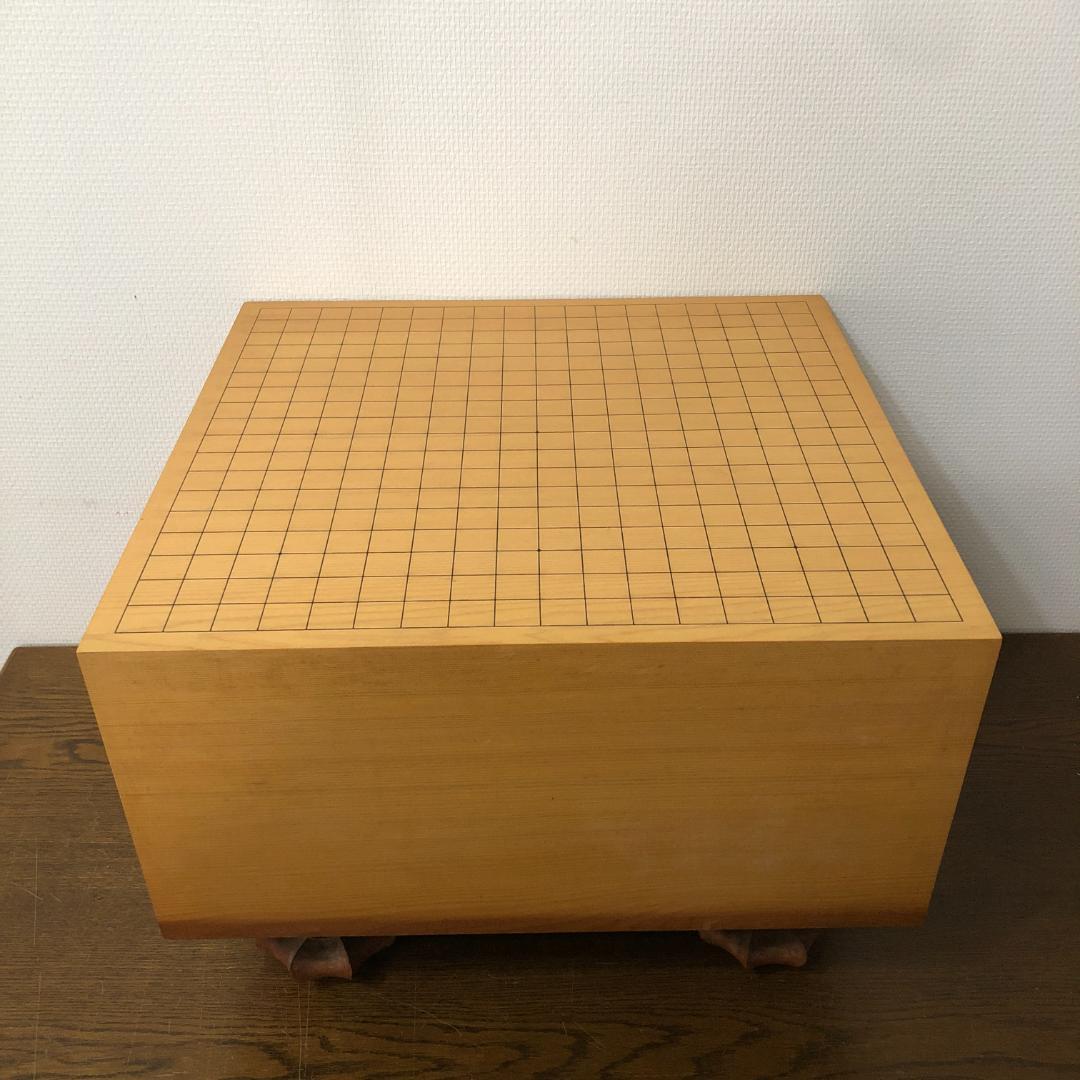 台桧・台湾檜　囲碁盤　脚・へそ付き　木製カバー付き　山本大元　＃765