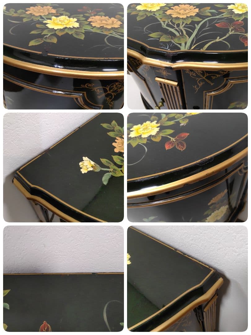 シノワズリ様式 ハンドペイント コンソール キャビネット 飾り棚