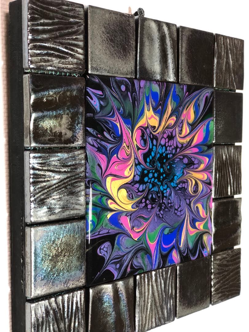 千賀輝天』フルイドアート 現代アート 抽象画 アクリル画 ポーリングアート