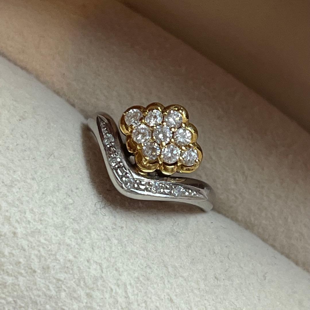 k18/pt900 ダイヤモンド　リング