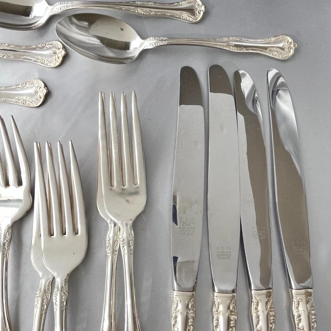 【National Silver】 クイーンエリザベス ディナーセット 4名用