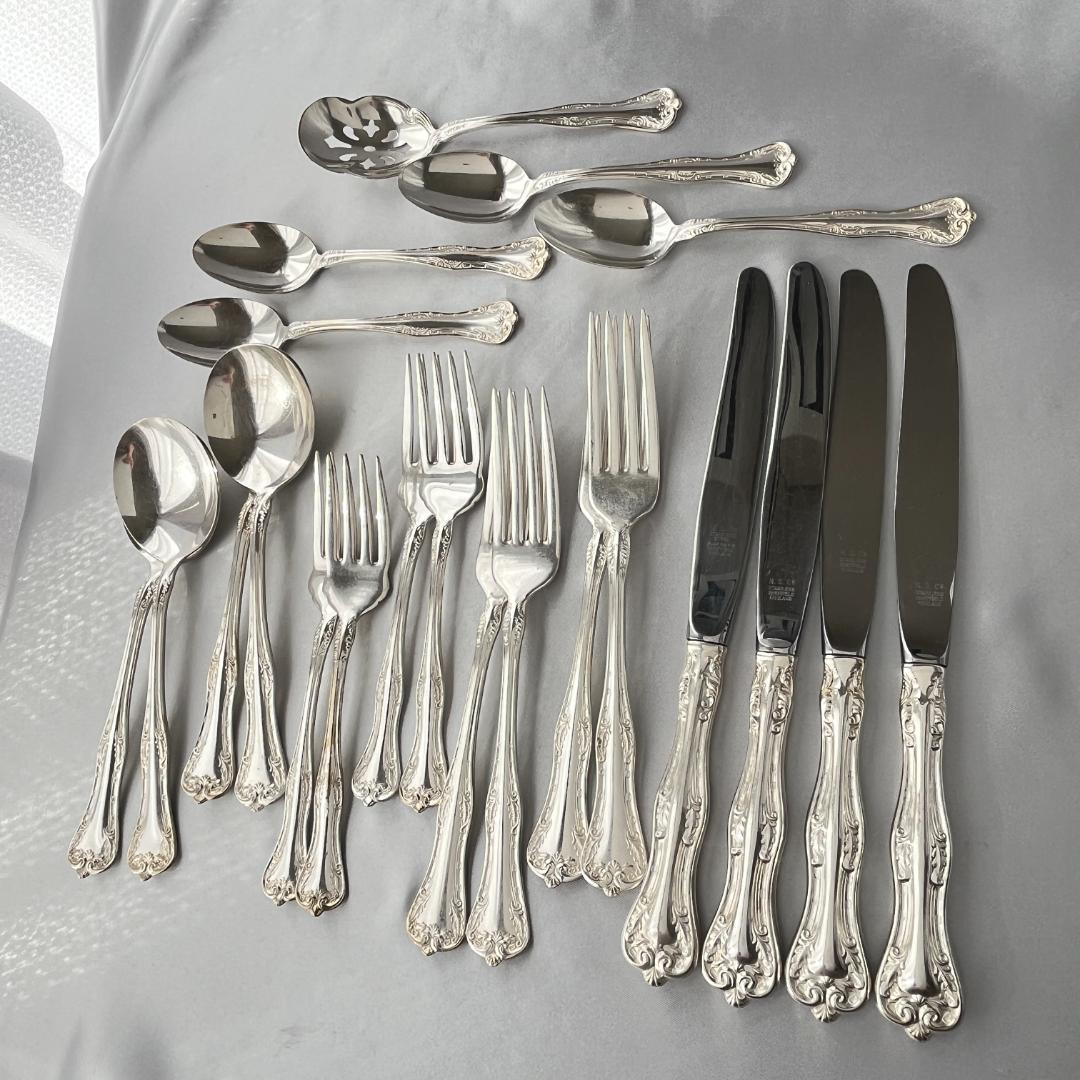 【National Silver】 クイーンエリザベス ディナーセット 4名用