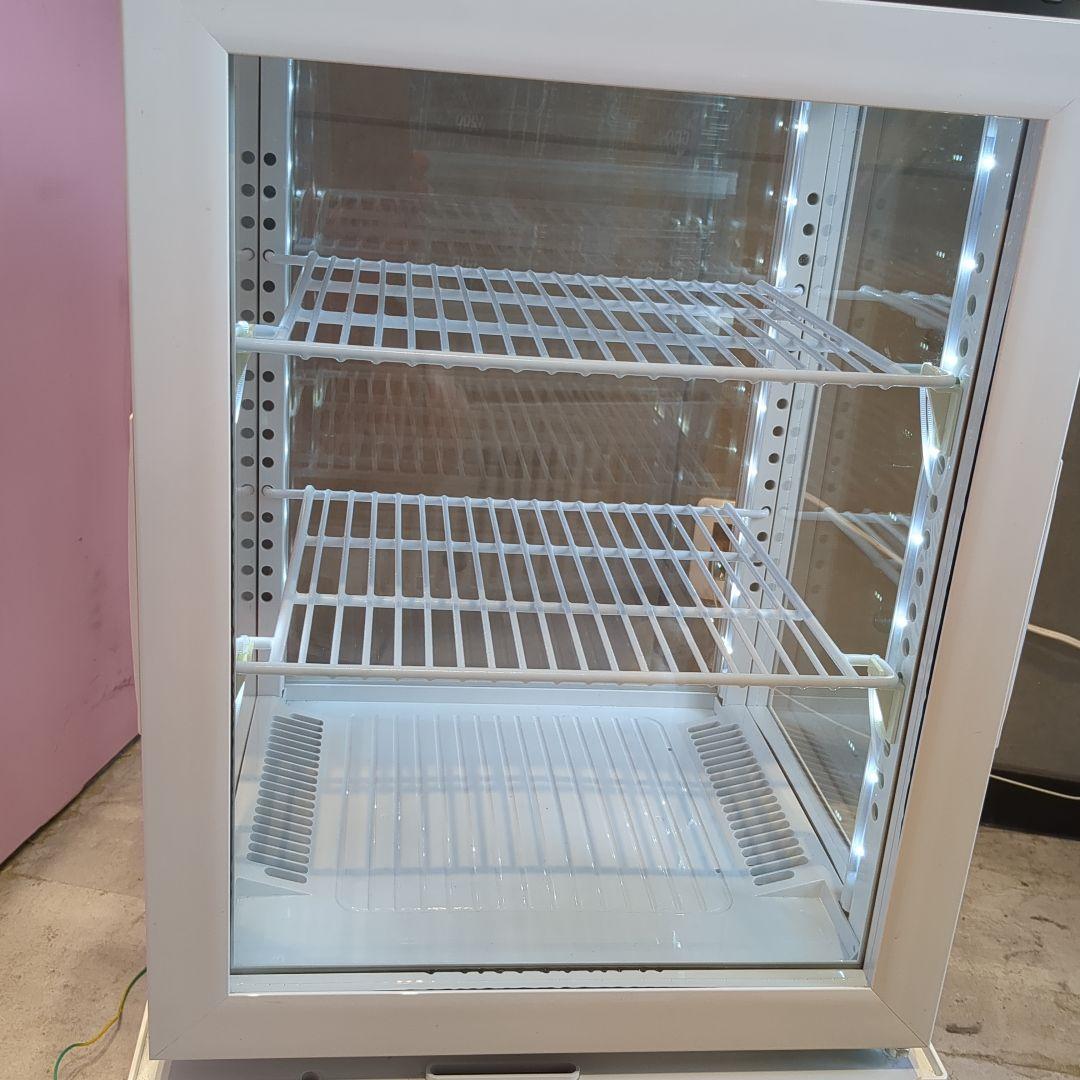 JCM ガラス扉冷蔵庫 ホワイト 2段棚 冷蔵ショーケース