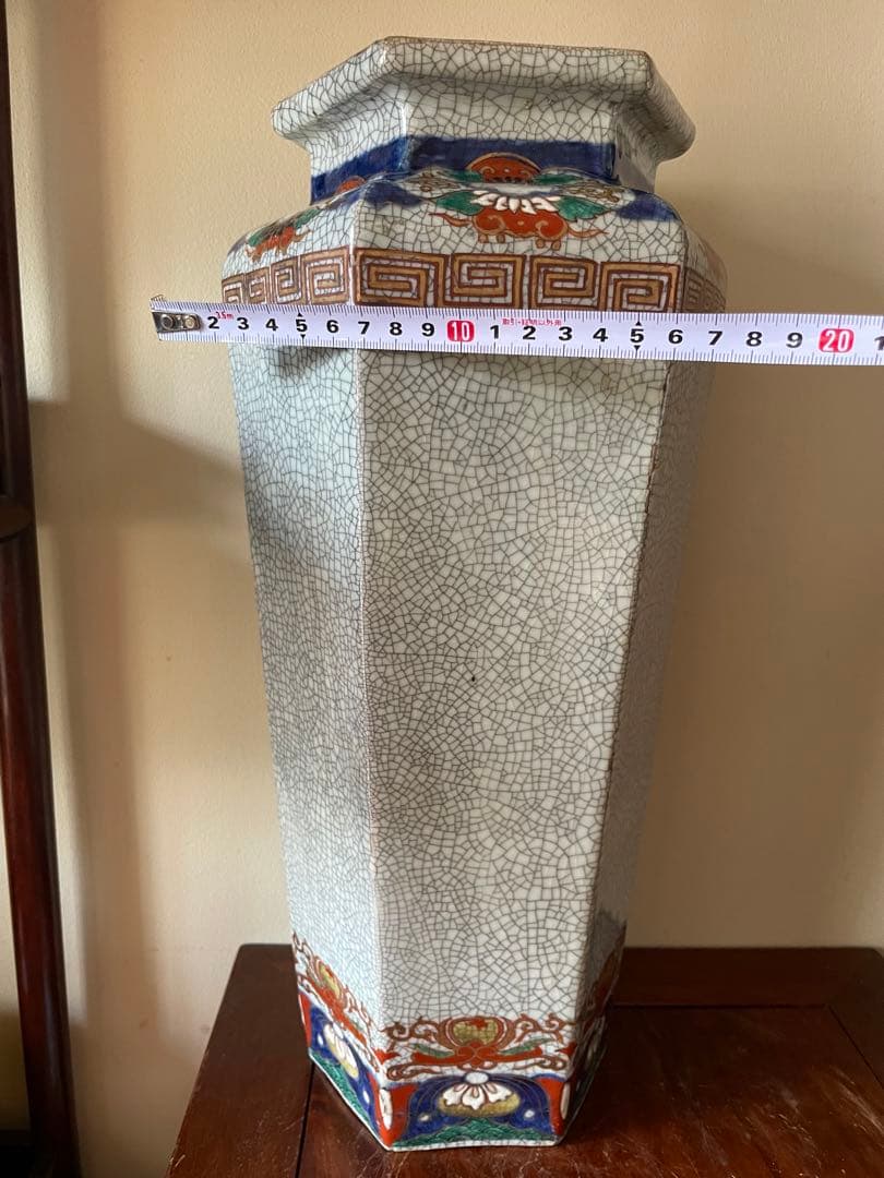 江戸伊万里花瓶 中国明代哥窯花瓶 古董品 唐物 古美術 八角花瓶