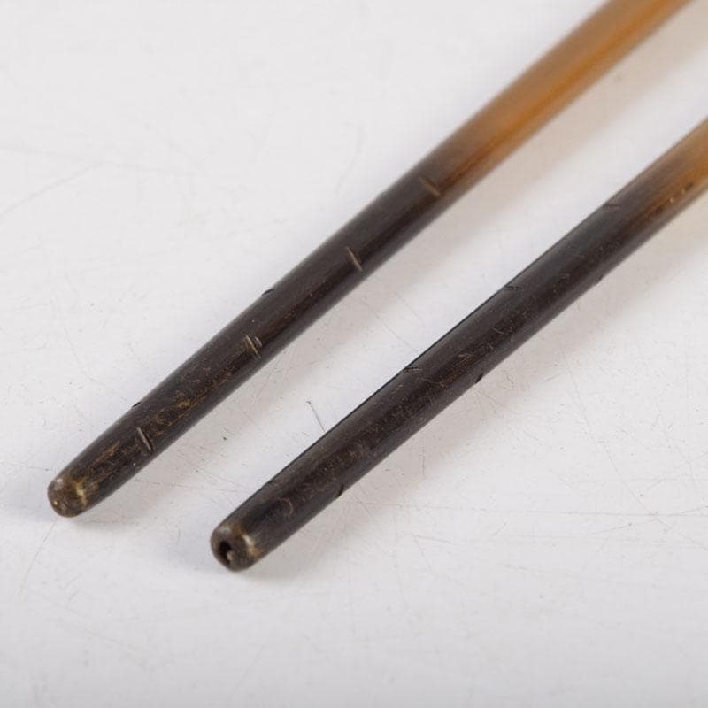 茶道具 金屋 金谷五郎三郎作 黄銅 銀頭大根式 火箸 共箱 N 9215 美術品