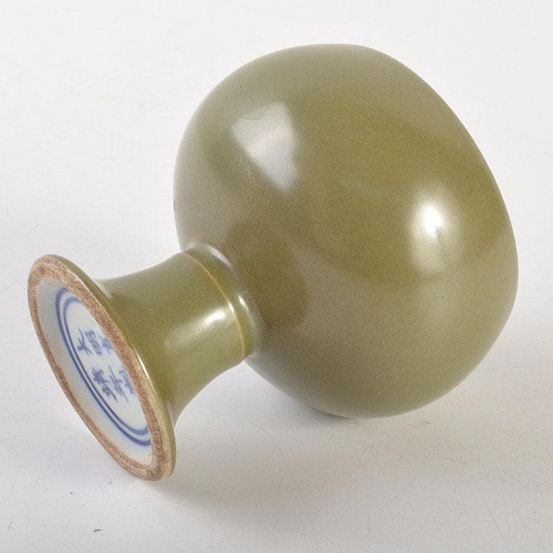 中国 大明嘉靖年製 茶葉末釉 高足杯 合わせ箱 C 6800 中国 大明嘉靖年