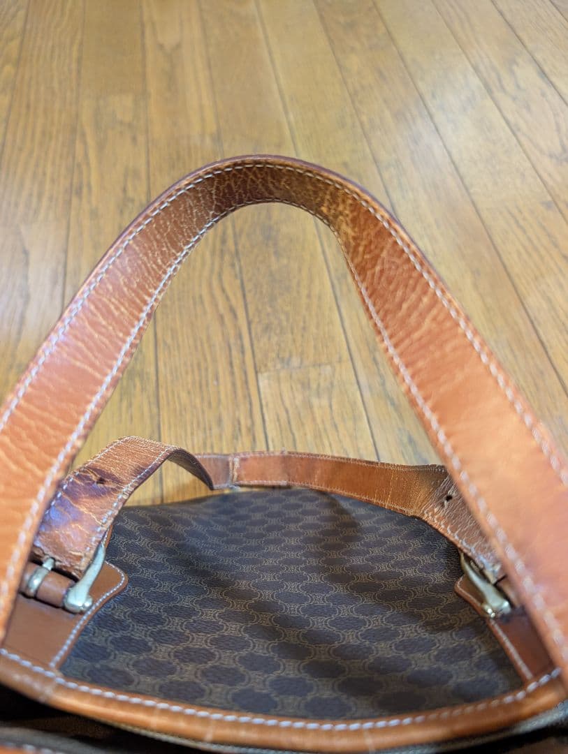 CELINE　 ブラウン　レザー　ショルダー　バッグ