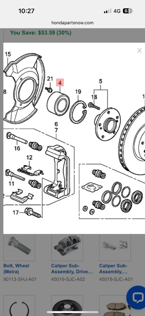 06〜19y ホンダ リッジライン　ホイールベアリング　ハブベアリング