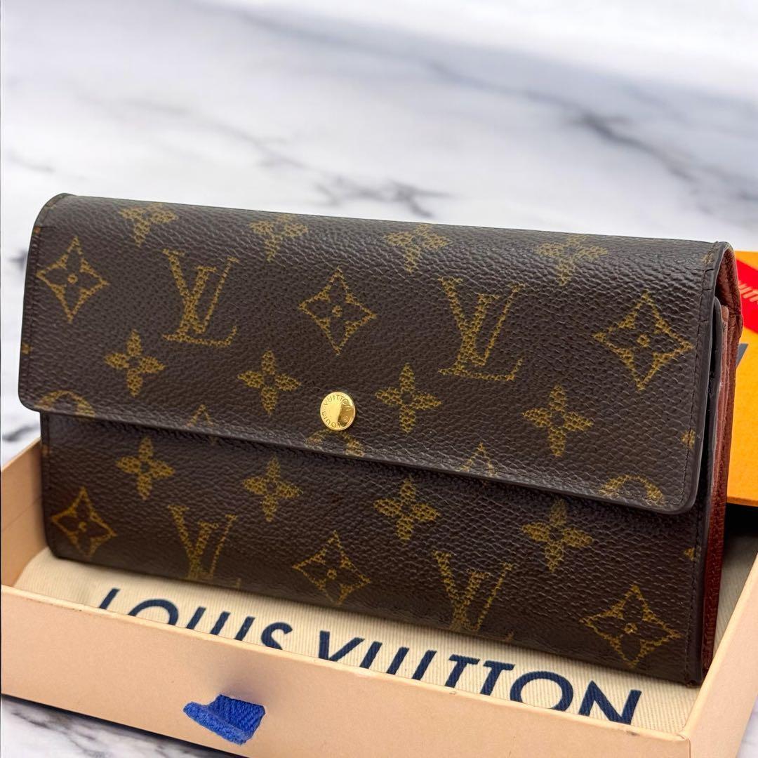 美品】ルイヴィトン モノグラム ポシェット ポルトモネ クレディ 長
