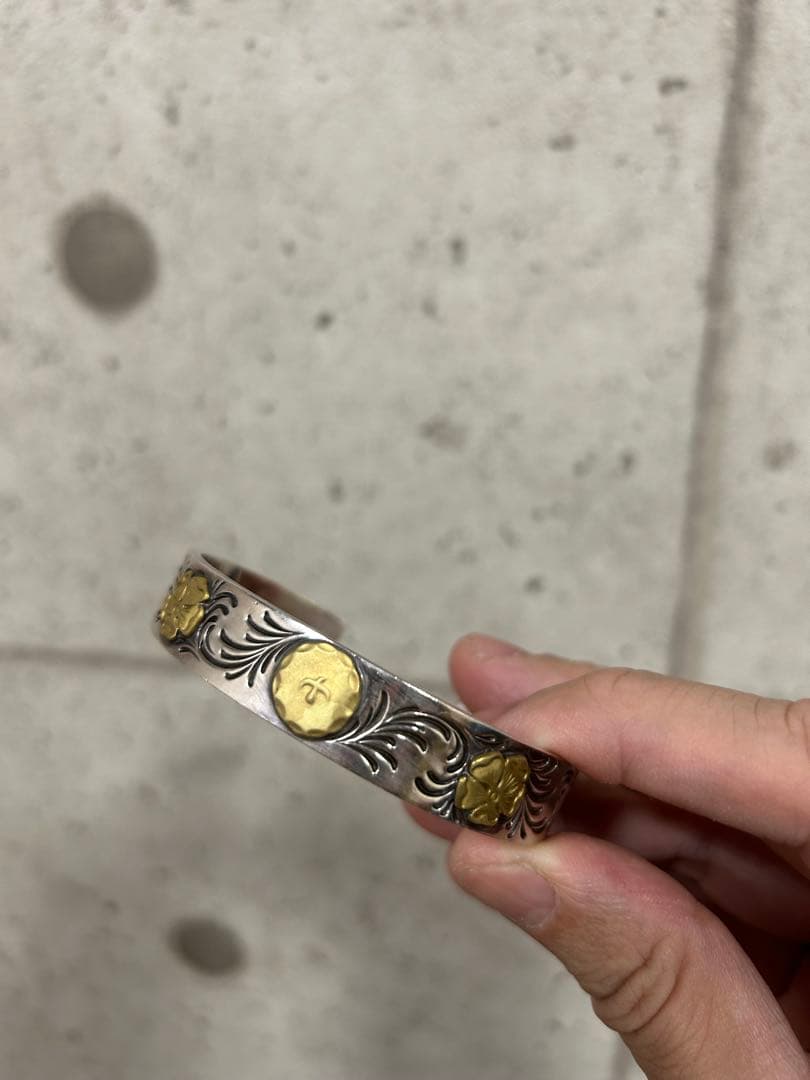 goro's 特注オーダー品 唐草ダブルローズ バングル/M/ゴローズ