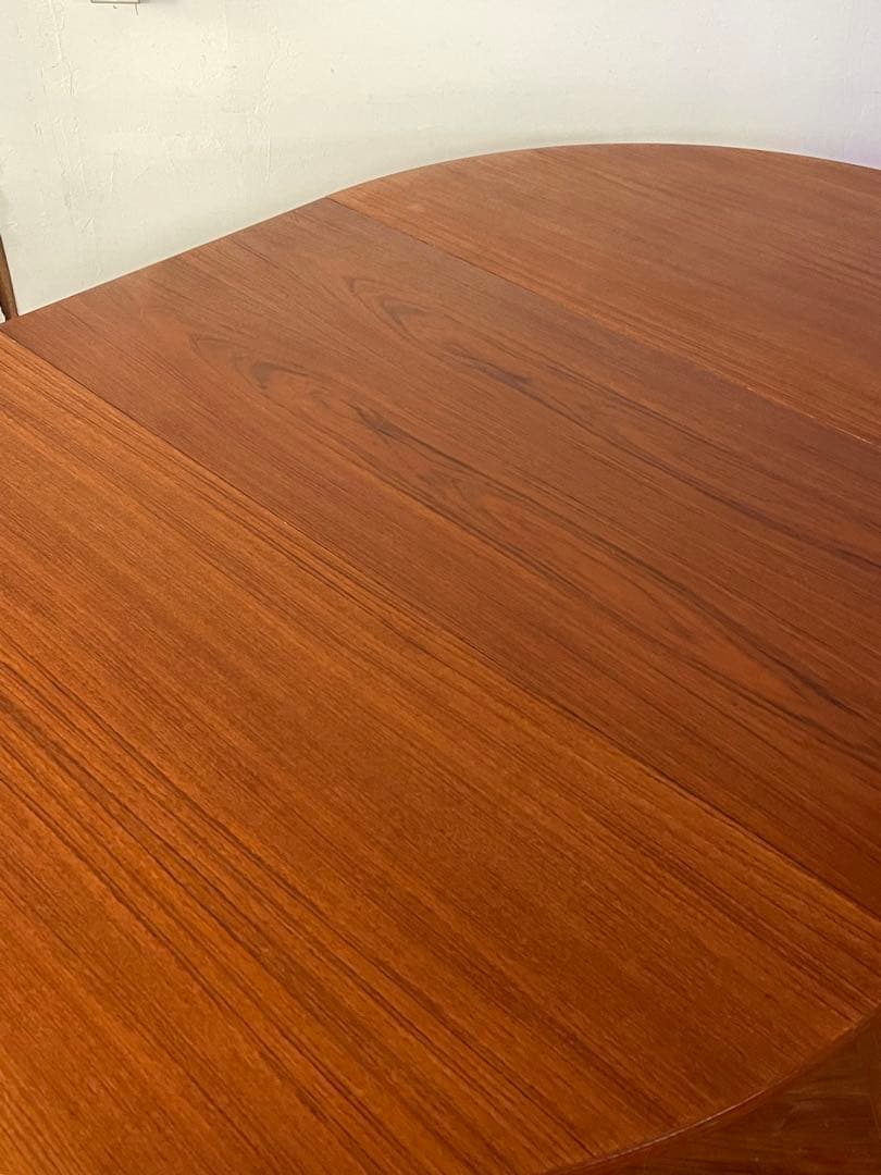 北欧 デンマーク ヴィンテージ チーク エクステンション ラウンド テーブル