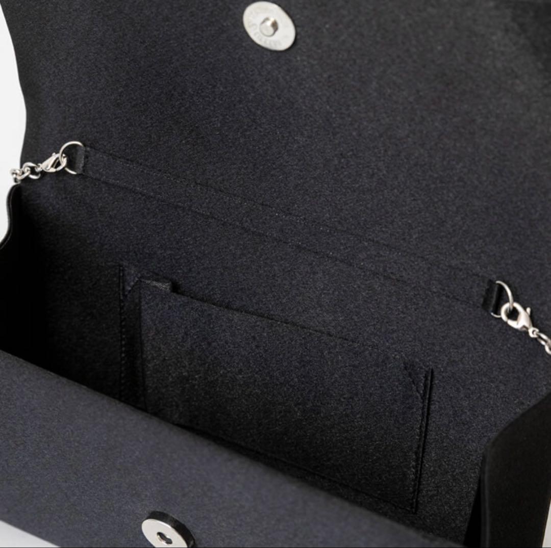 ビーズ刺繍のパーティーバッグ　ブラック