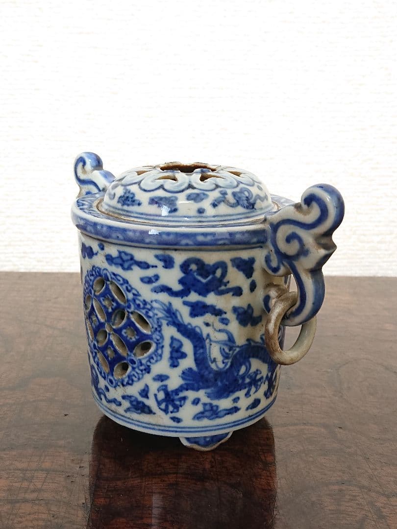 染付け香炉 骨董