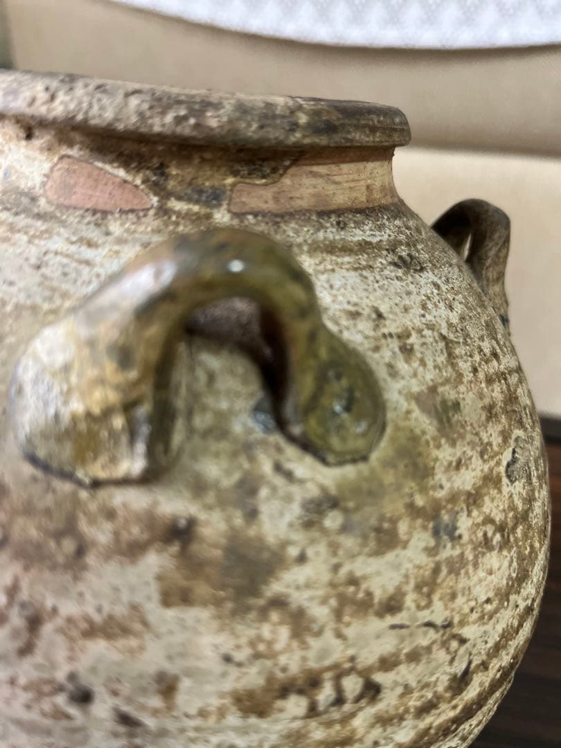 古陶器　骨董　茶壺 花瓶　四つ耳 アンティーク壺　骨董壺