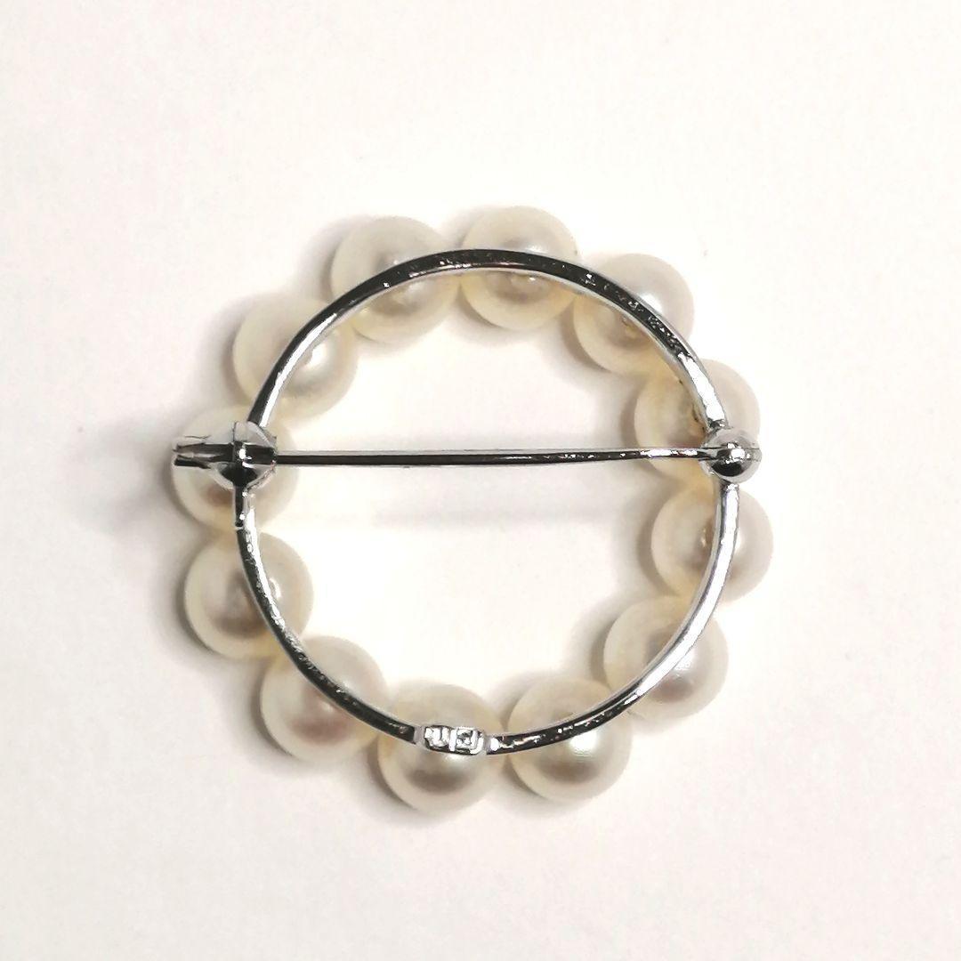 極美品✨TASAKI　アコヤ真珠　ブローチ　サークル　刻印　6.5mm　3cm