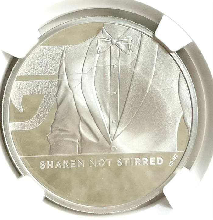 NGC最高鑑定PF70☆2020イギリス2ポンド銀貨007オリジナルBOX付き⑦