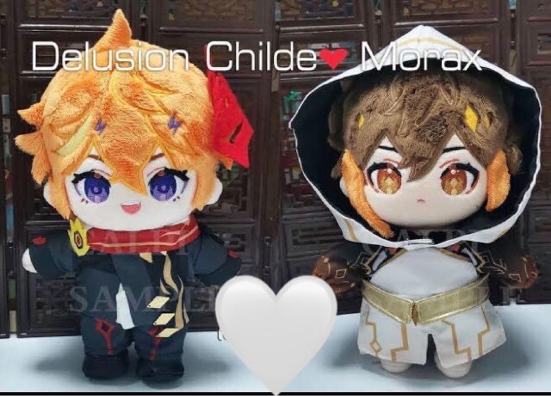 原神モラクス(鍾離）・タルタリヤ（邪タル）ぬいぐるみ omodoki