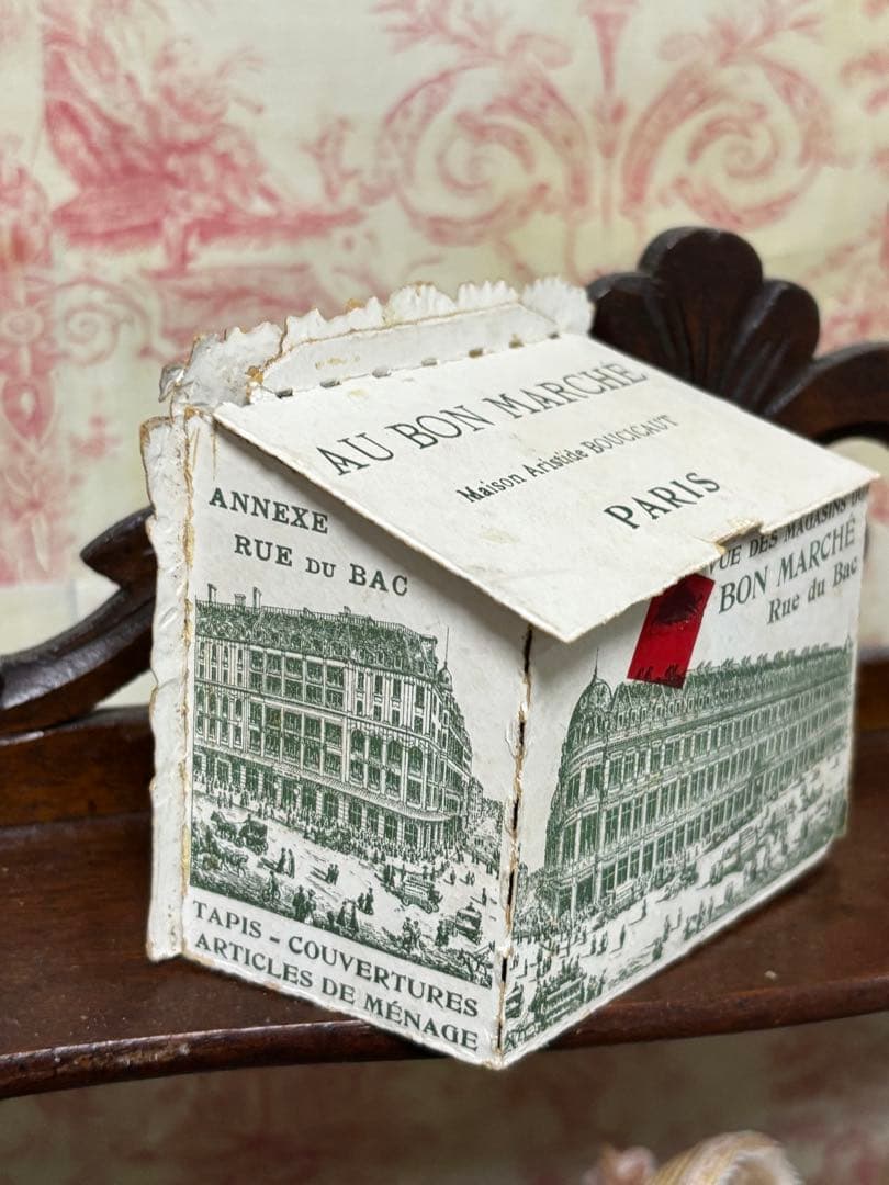 希少フランスアンティーク ボンマルシェの立体クロモカード 長靴を履いた猫