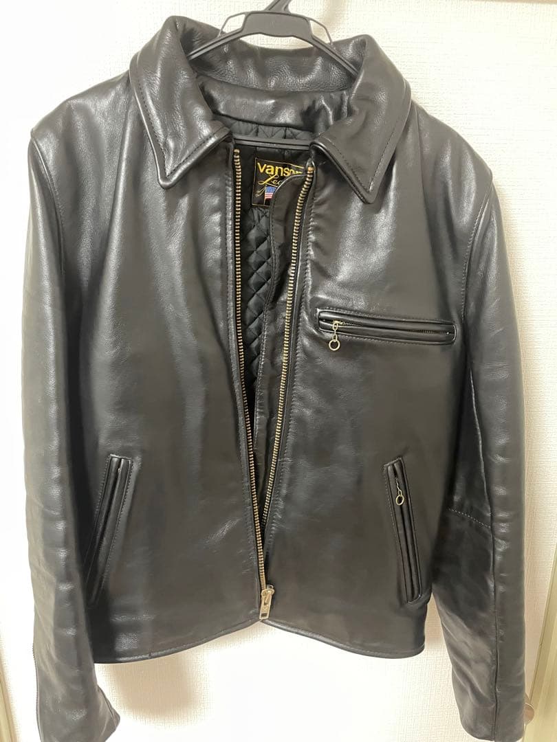 vanson レザー シングルライダースジャケット 38 VANSON（バンソン） レザージャケット シングル ライダース アウター