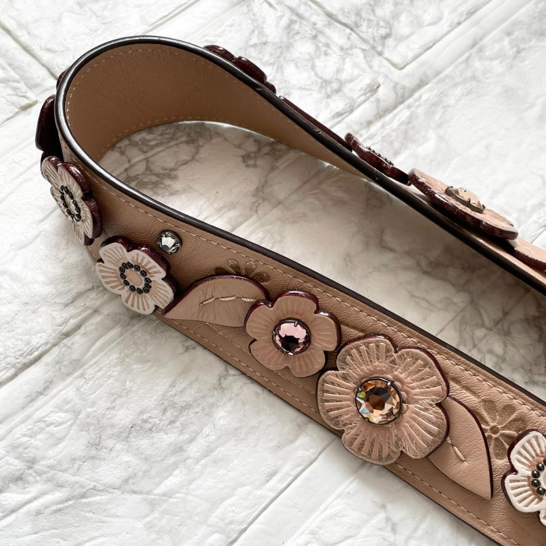 極美品✨COACH コーチ ティーローズ フラワー　ショルダーストラップ