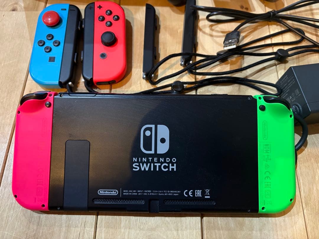 美品 Nintendo Switch ネオングリーン/ネオンピンク 本体